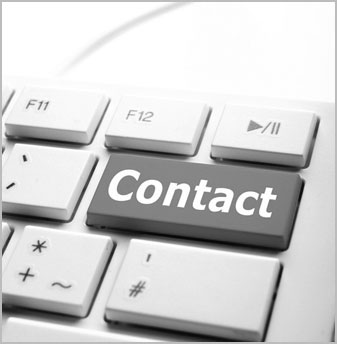 A contact button on a keyboard