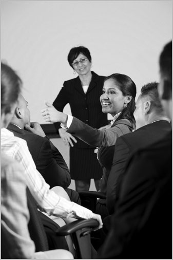 People in a group training session